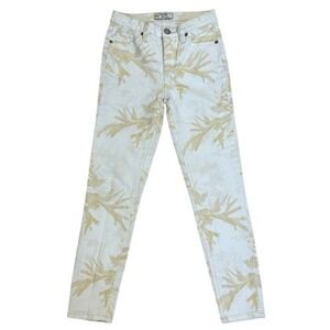 Free People‎ Floral Printed High Rise Skinny Jeans Casual Everyday Style Size 25